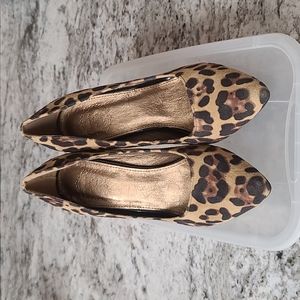 Leopard animal print heels pumps faux suede